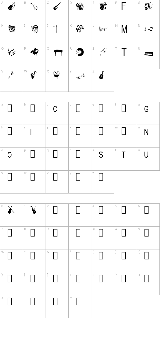 TungFont Music character map