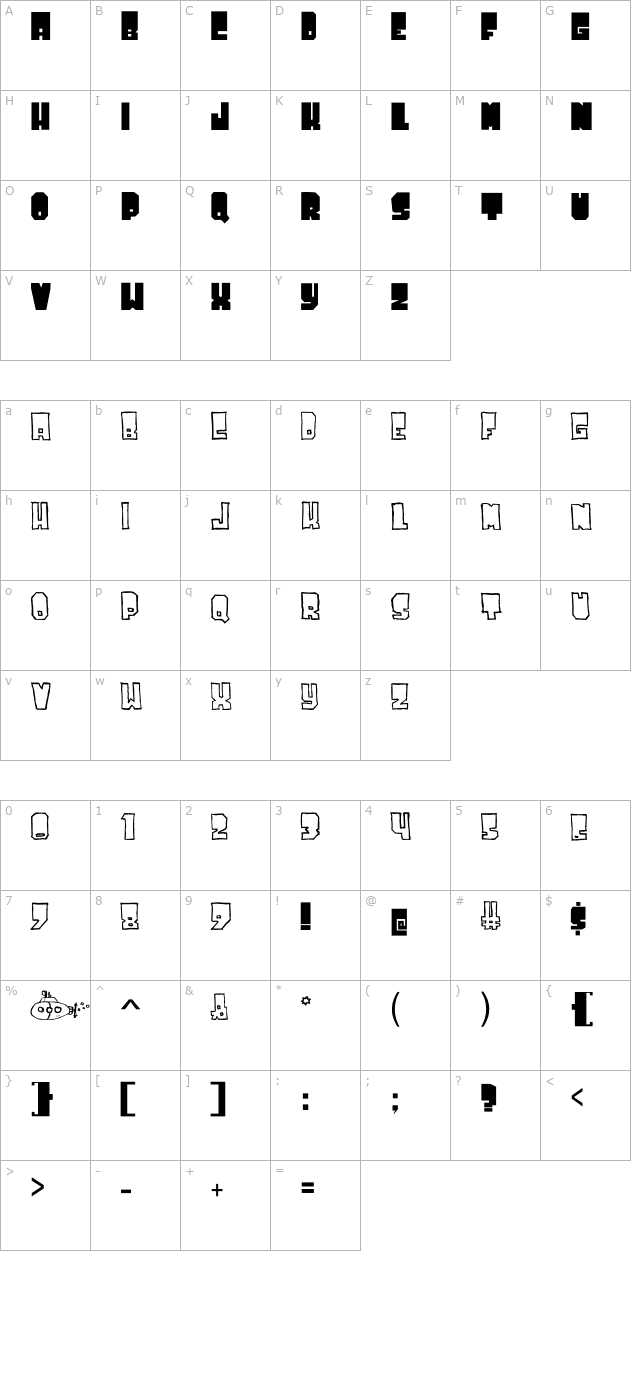 Tuskey-San character map