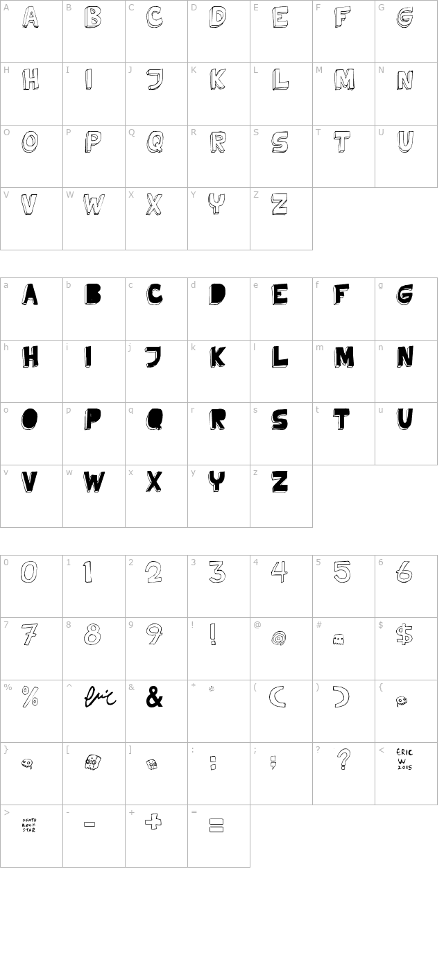 tweedy-erc-01 character map