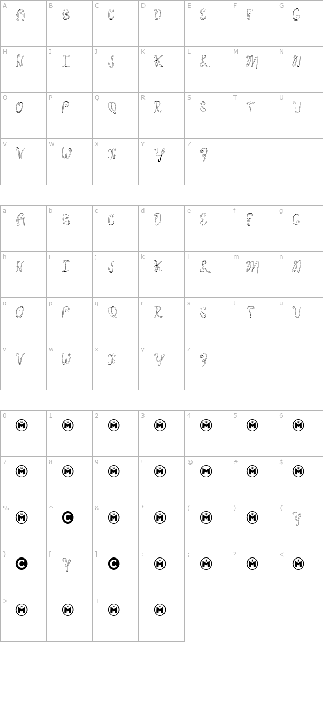 twentysix-snakerumba character map