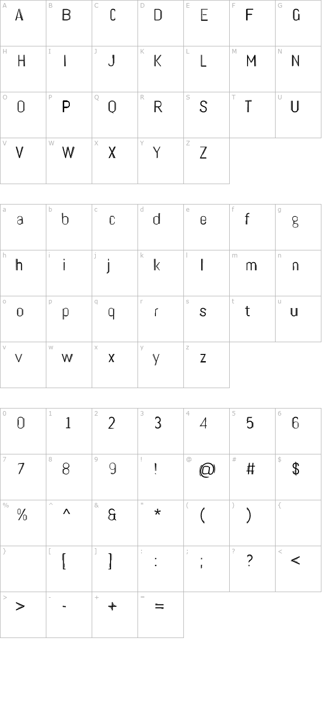 twin-liner character map