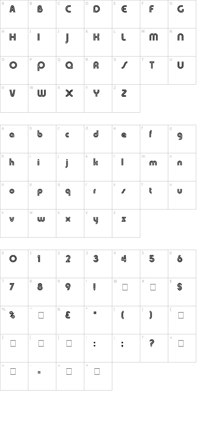 Twinkie Display SSi character map