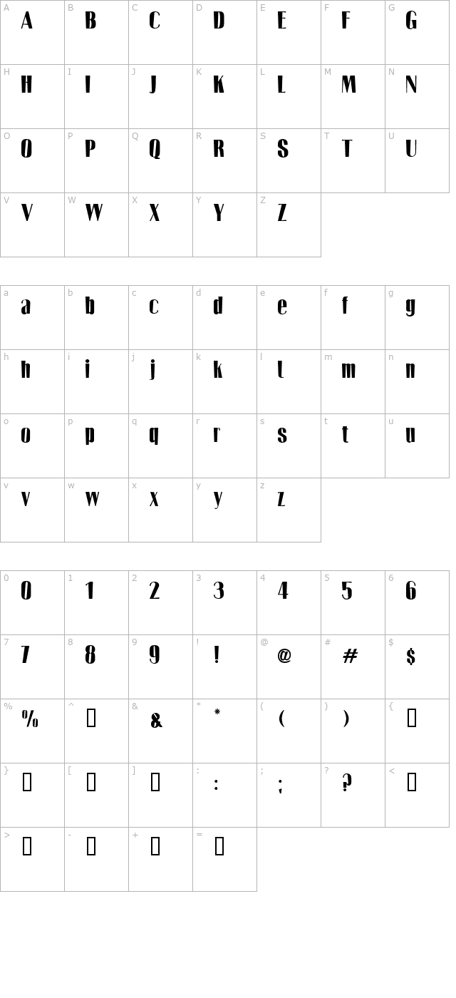 two-tones character map