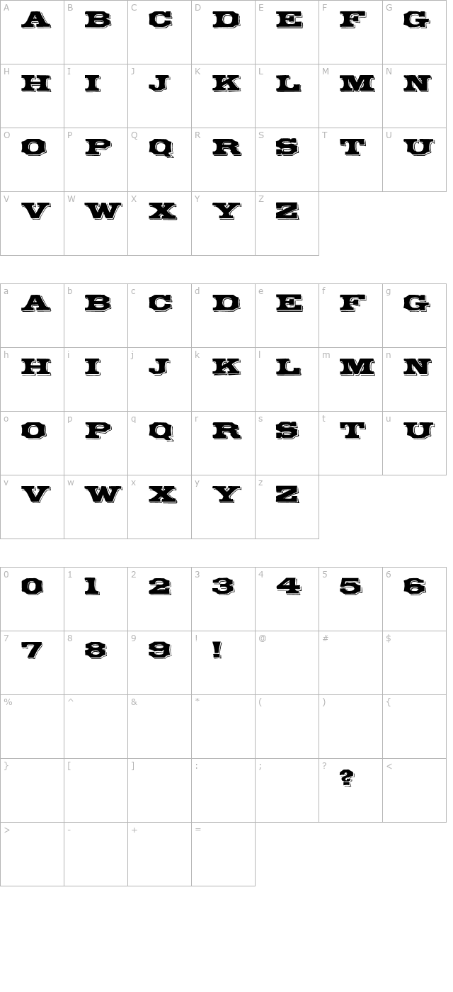 typeno10 character map