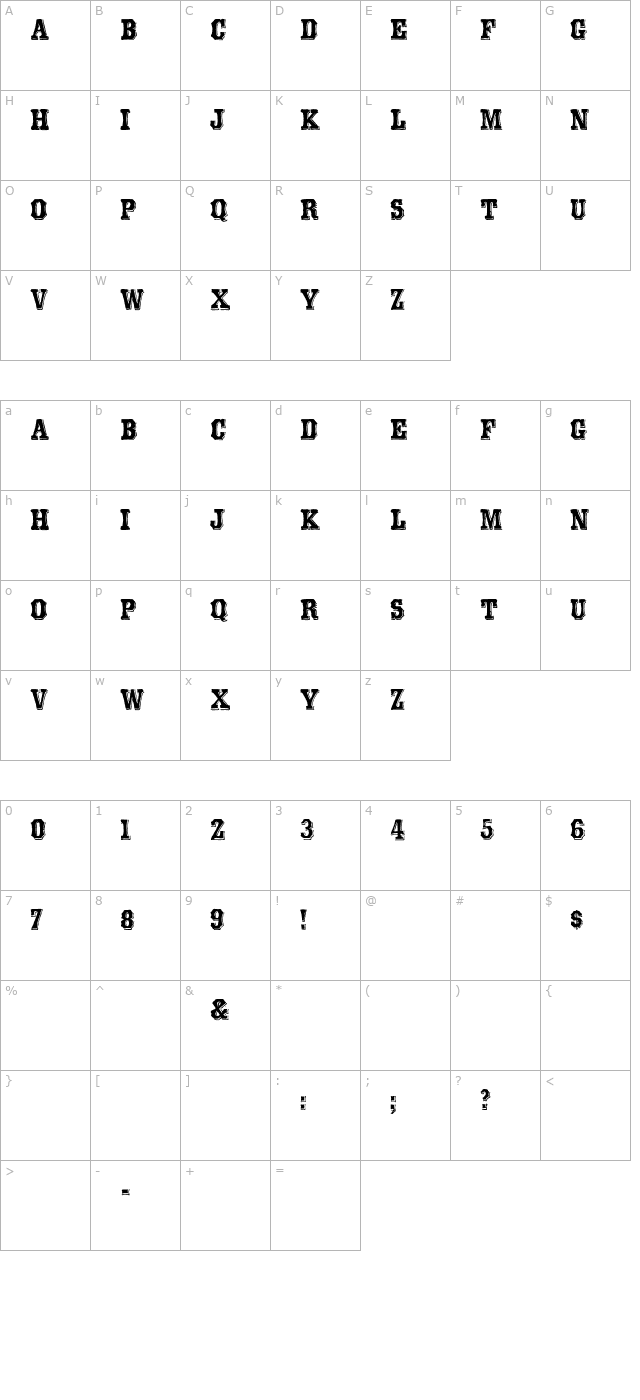 typeno11 character map