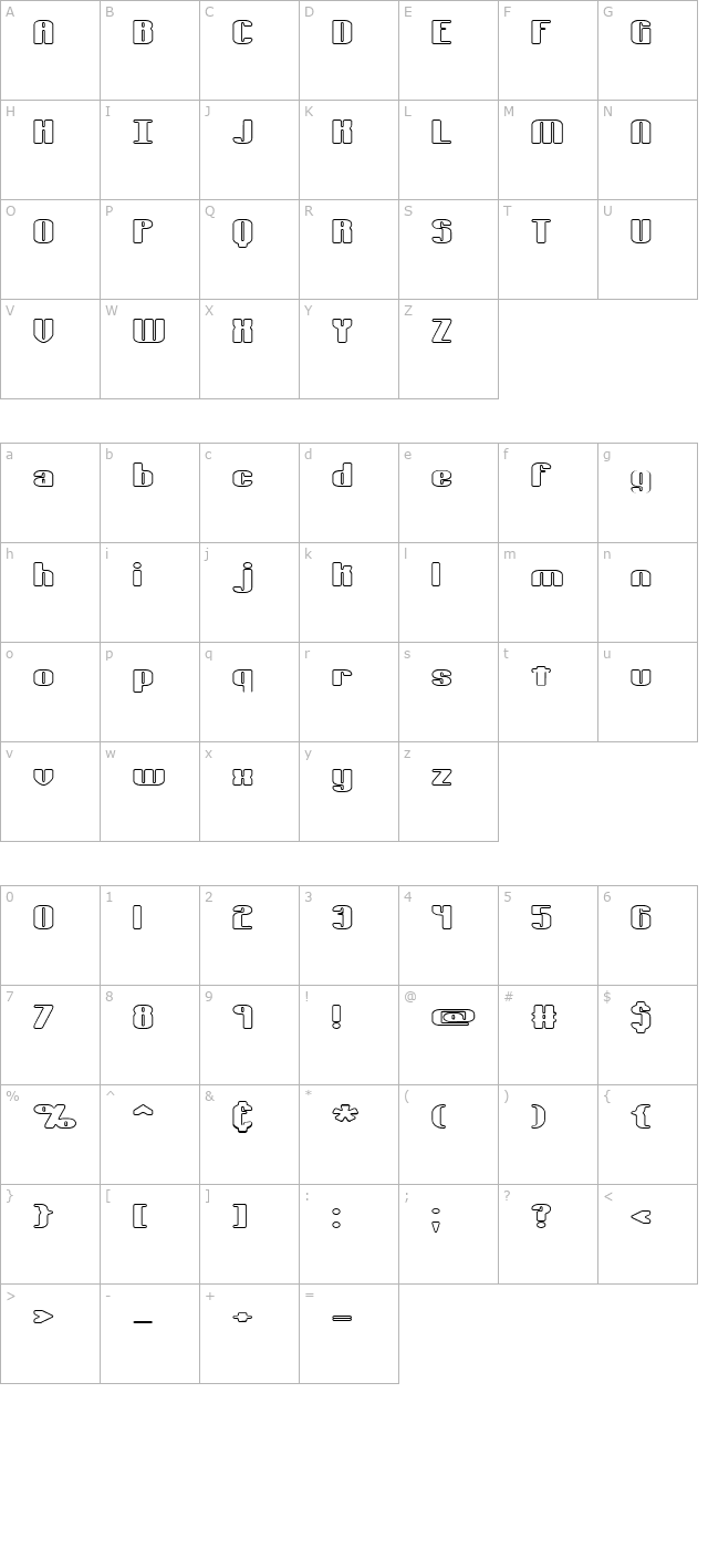 Typesource Extol O BRK character map