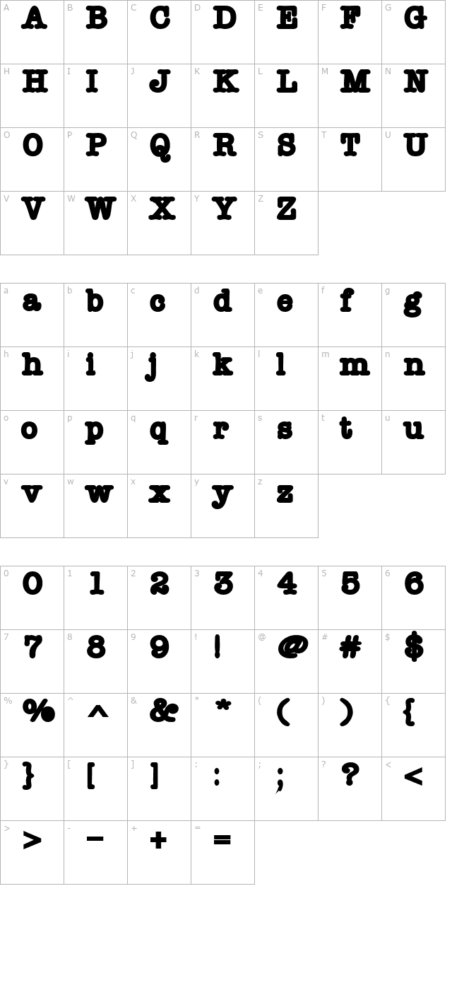 TypeToyNight character map