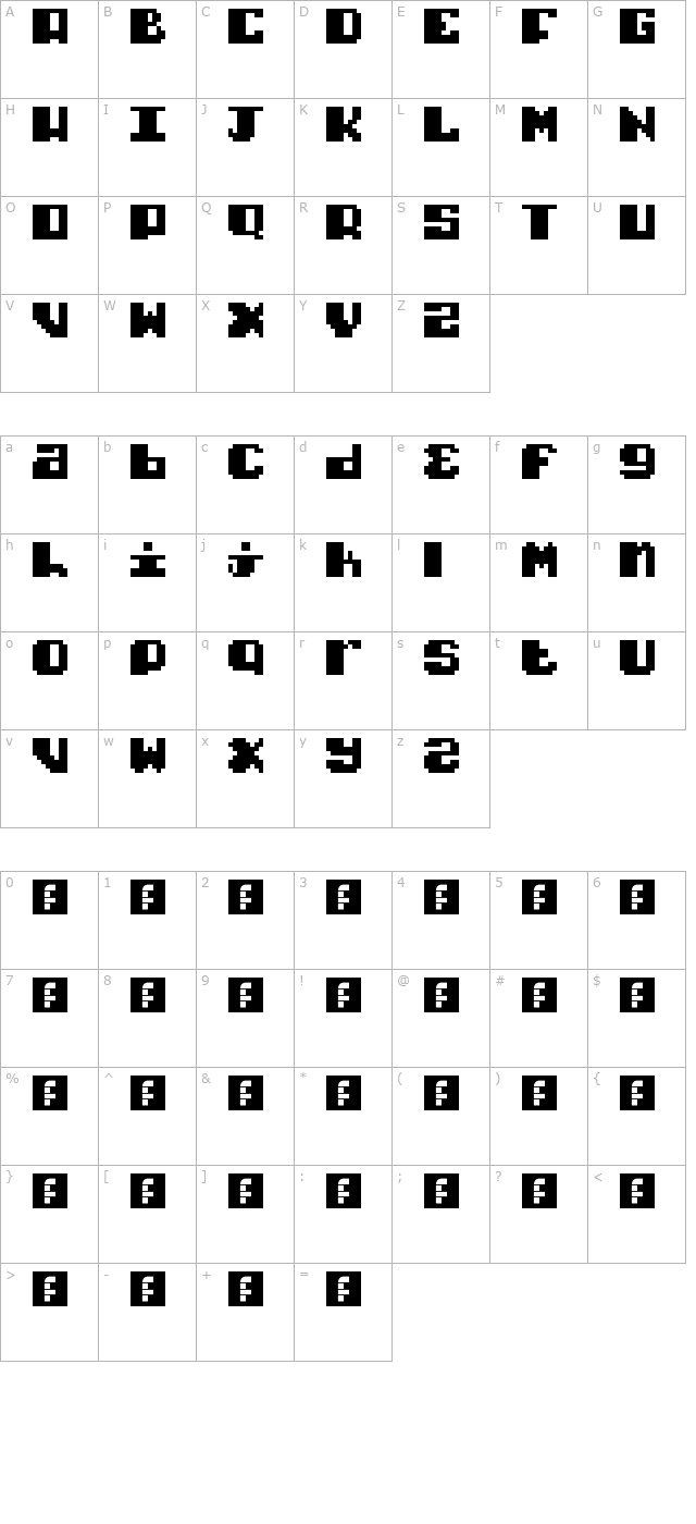 Typo Pixel character map