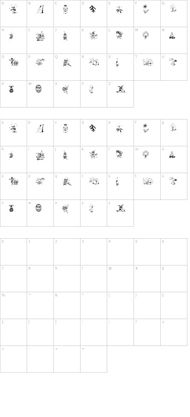 typographers-holidayfont character map