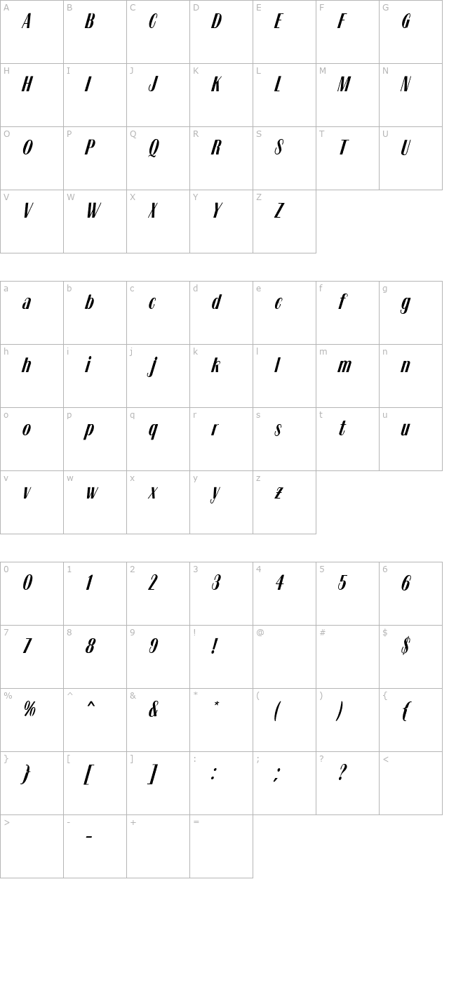 tzigane-mn character map