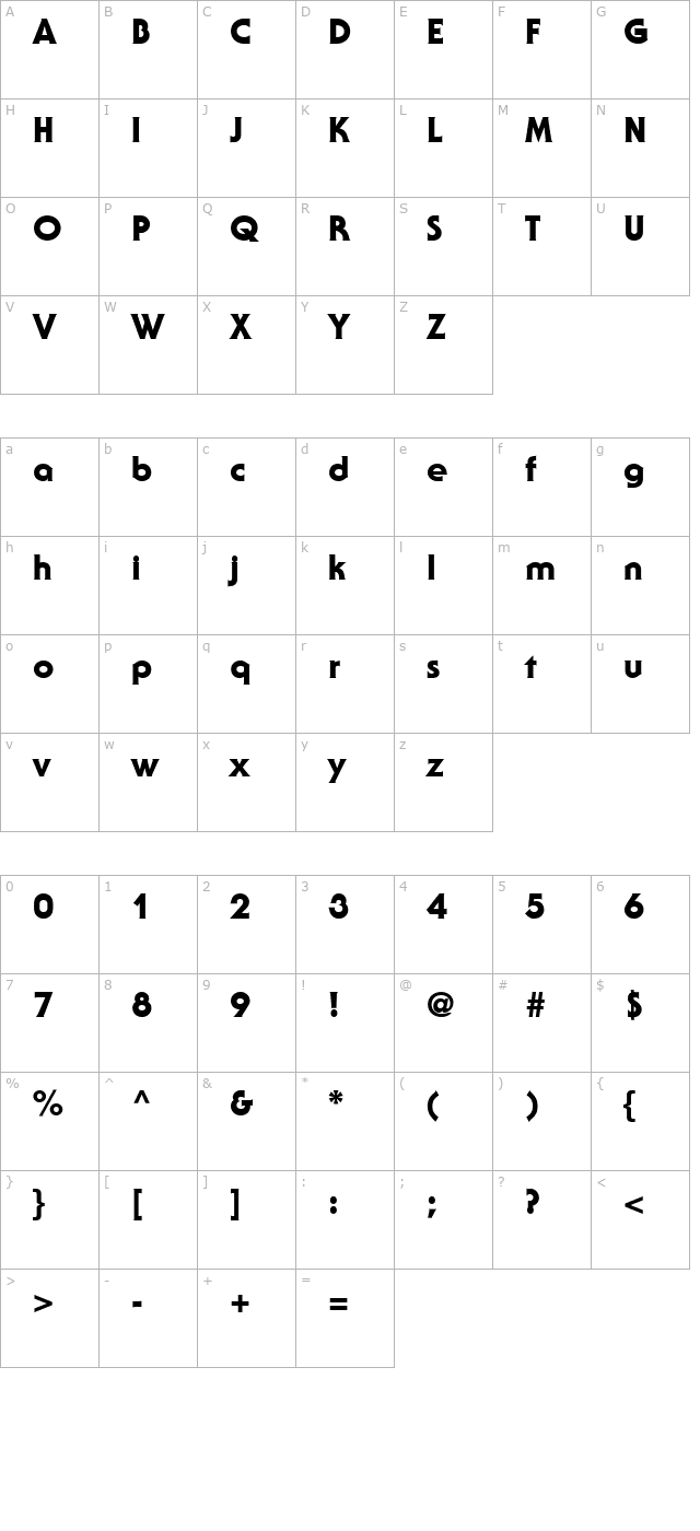 ubiq-gothic-ultra-ssi-ultra-black character map