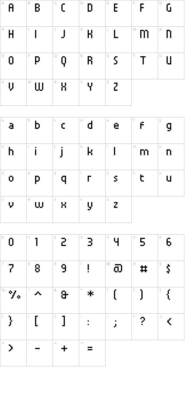 uf-elementar-b-09112-a character map