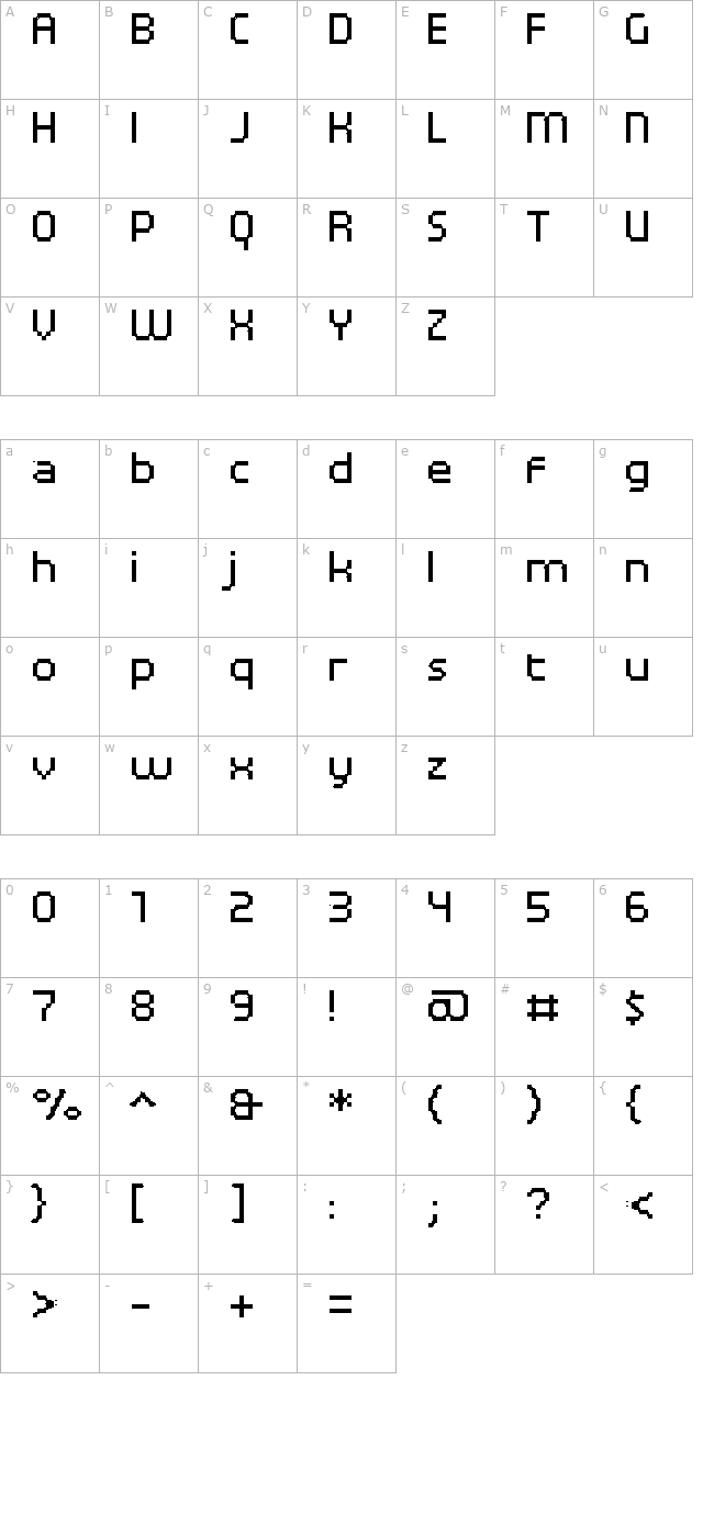 uf-elementar-b-09113-a character map