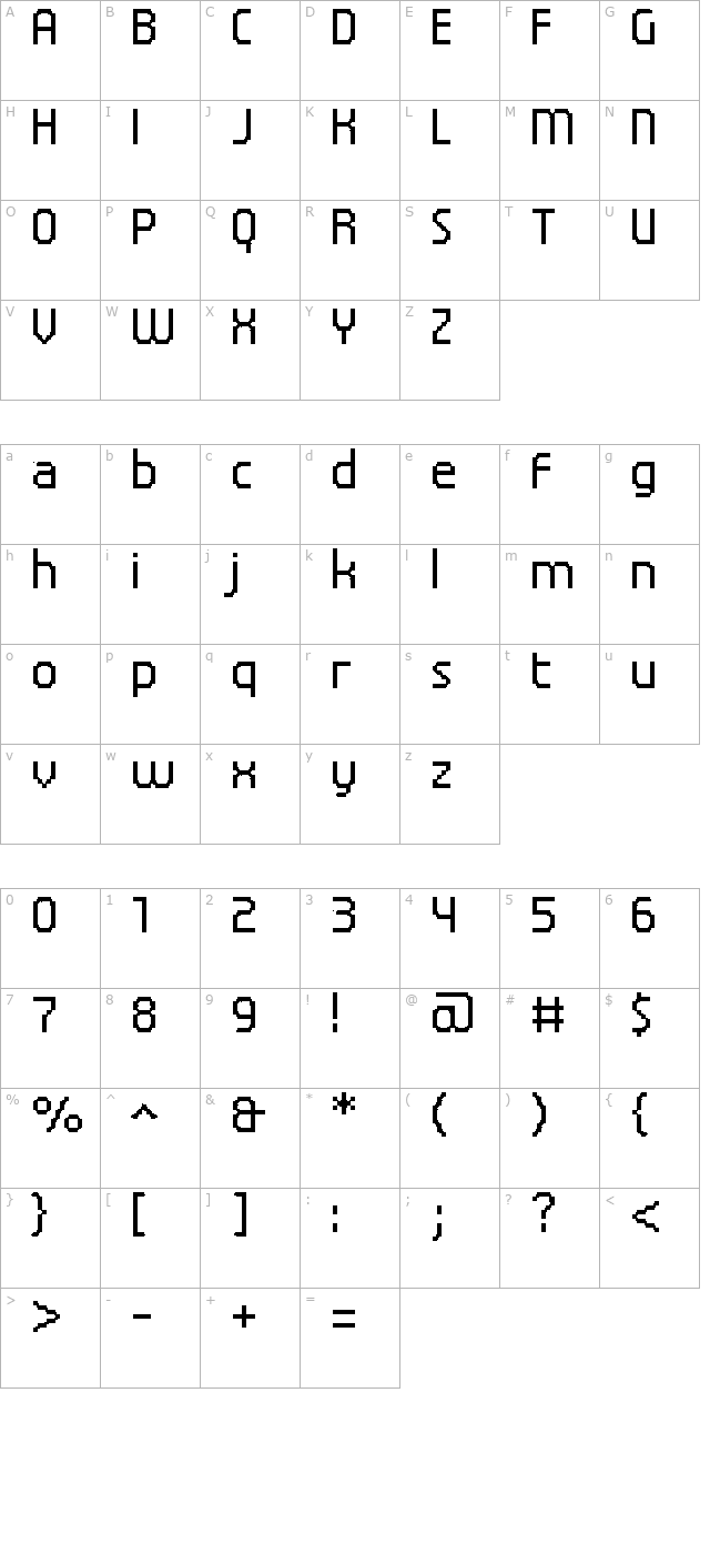 UF Elementar B 11.11.3 a character map