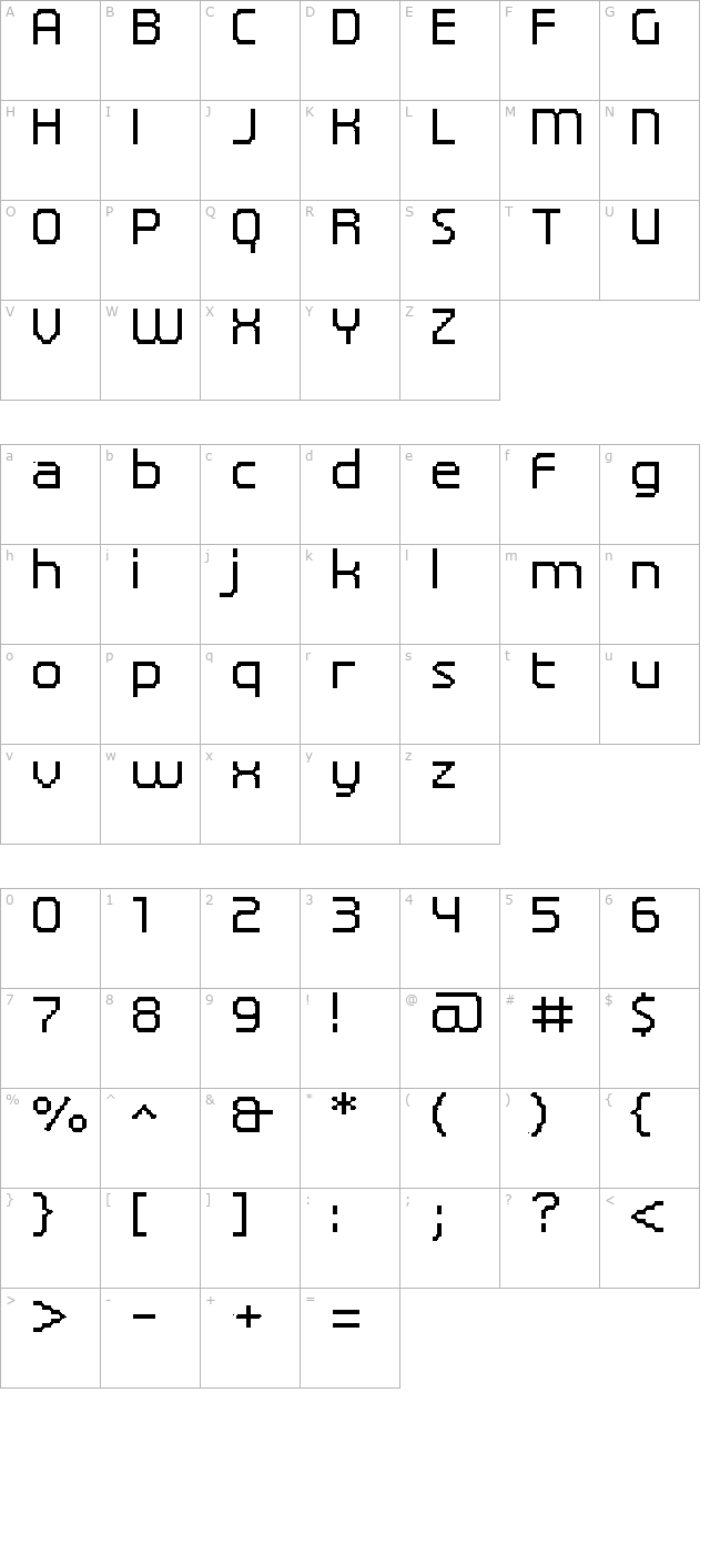 UF Elementar B 11.11.4 a character map