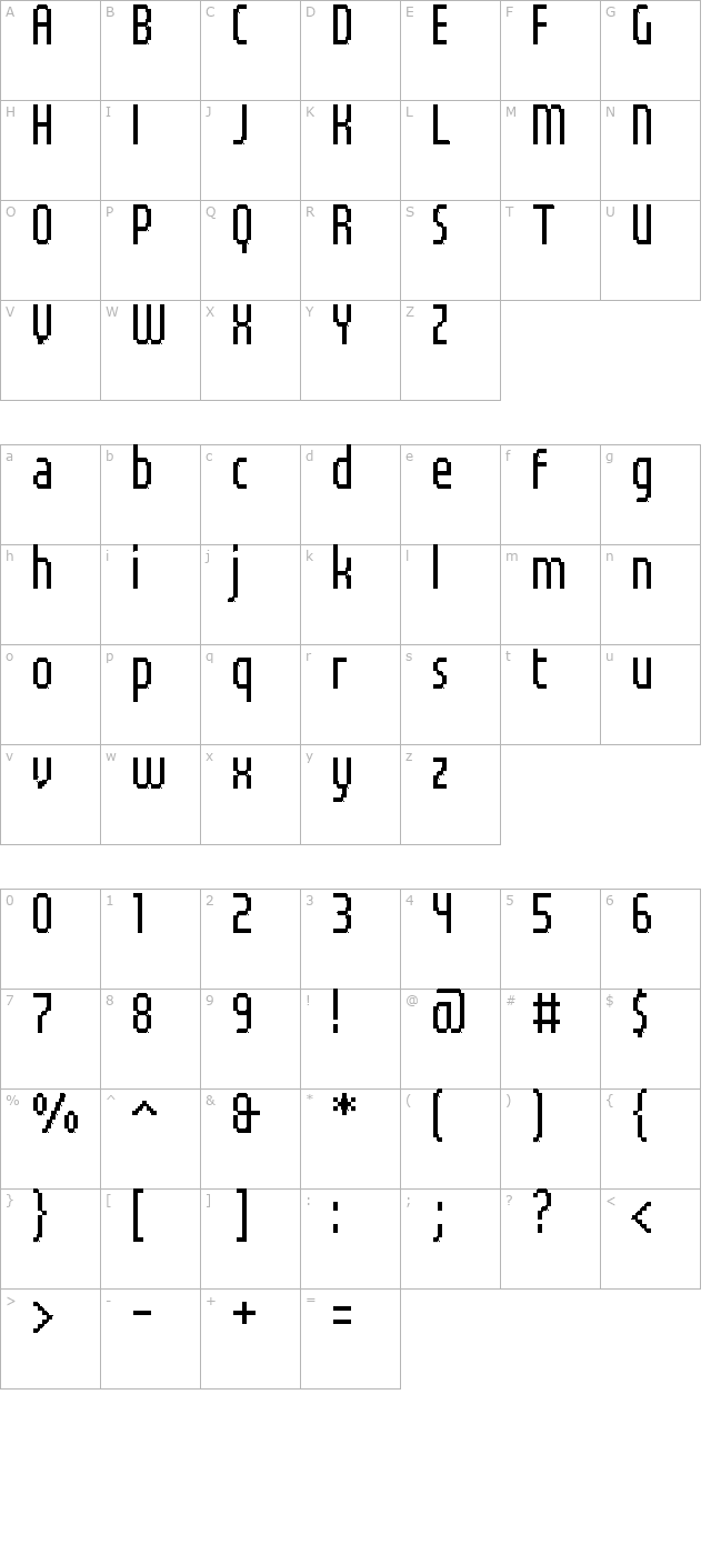 uf-elementar-basica-13112-a character map