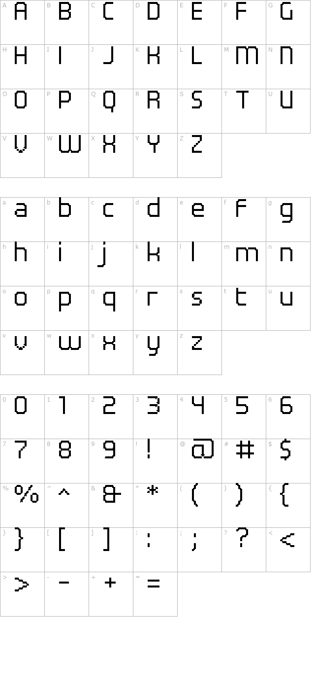 uf-elementar-basica-13114-a character map