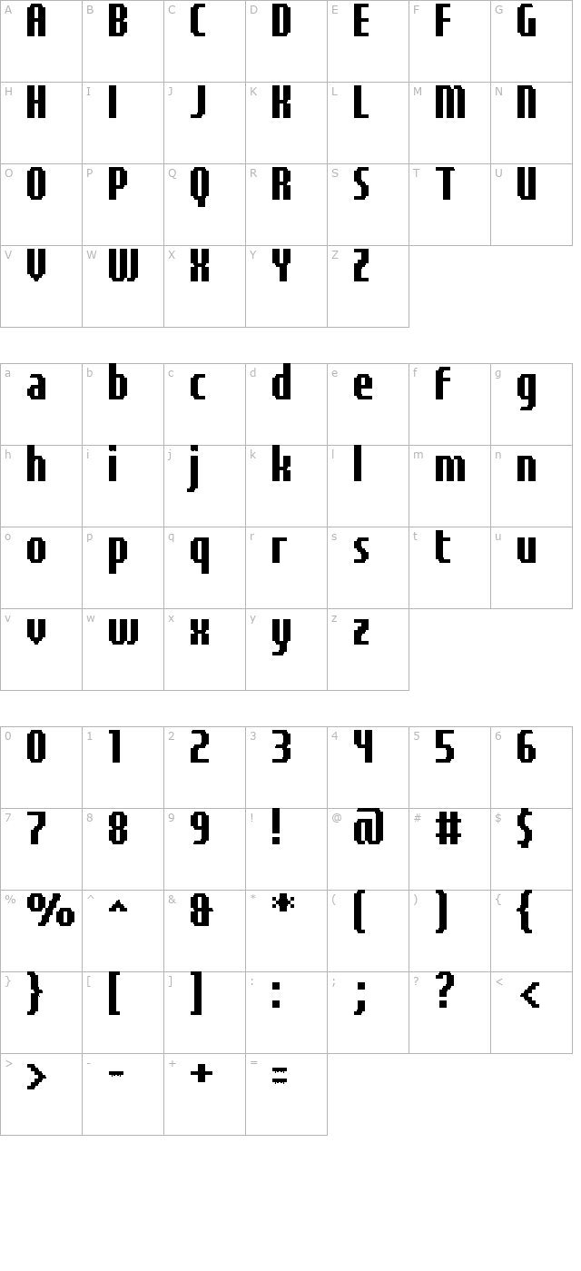 UF Elementar Basica 13.21.1 a character map