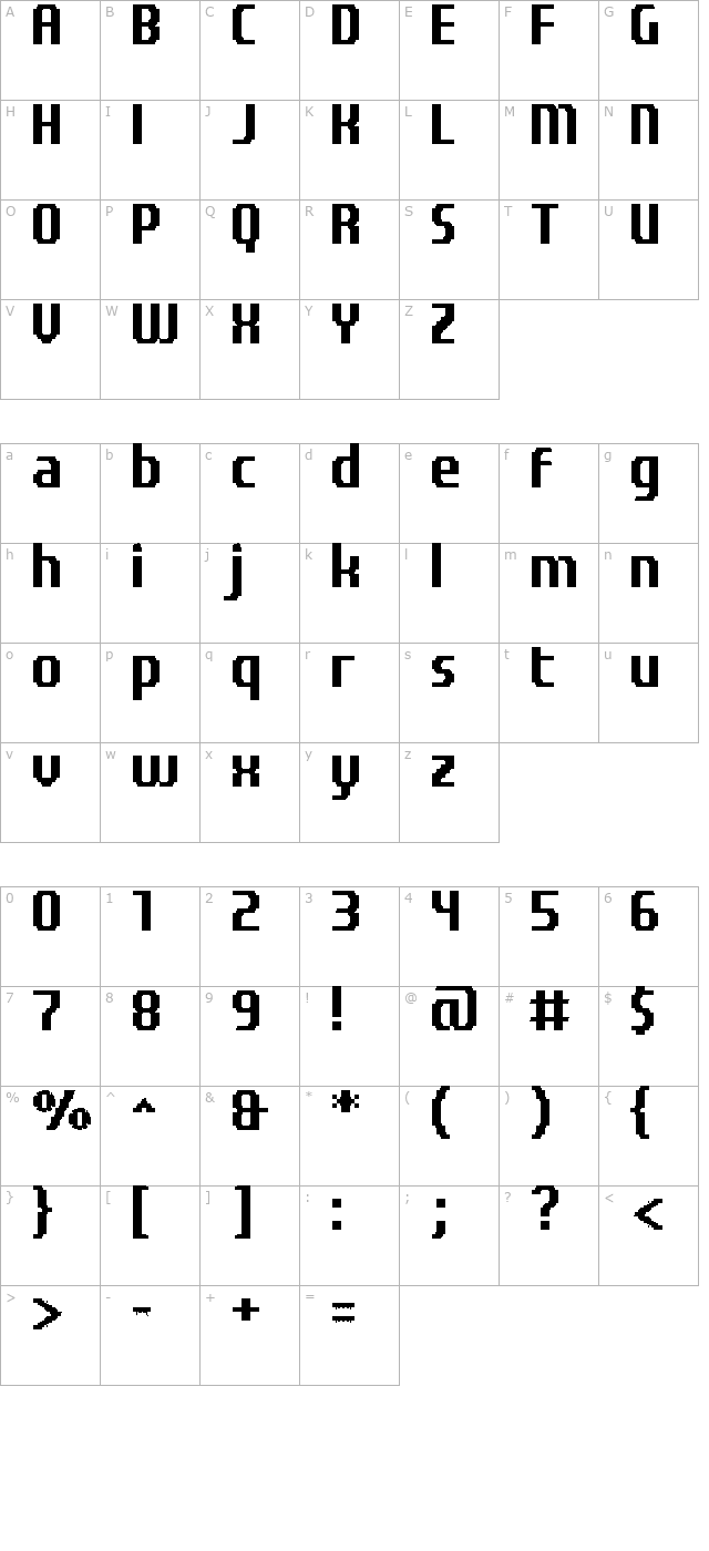 UF Elementar Basica 13.21.2 a character map