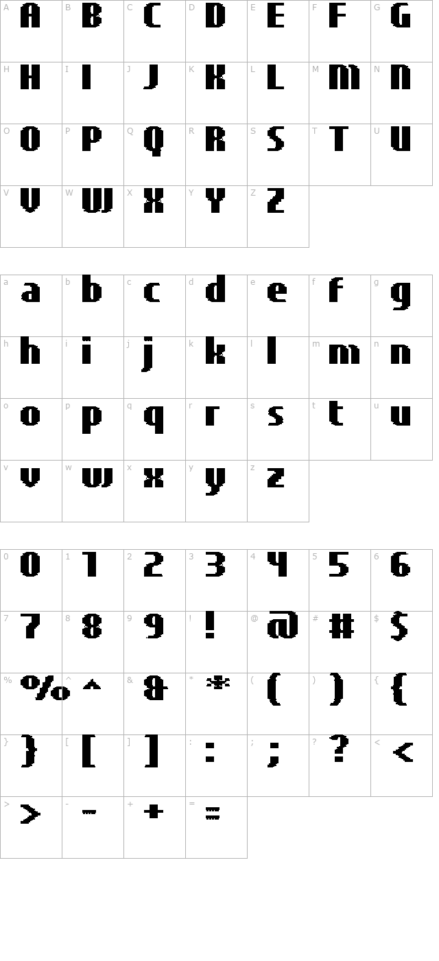 uf-elementar-basica-13311-a character map