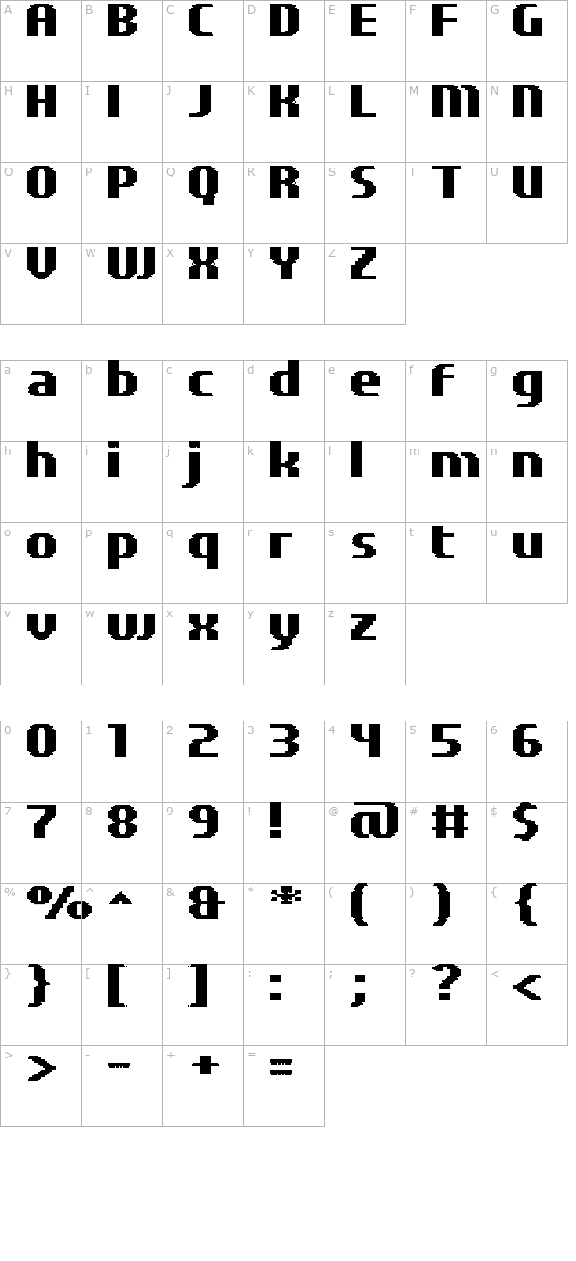 UF Elementar Basica 13.31.2 a character map