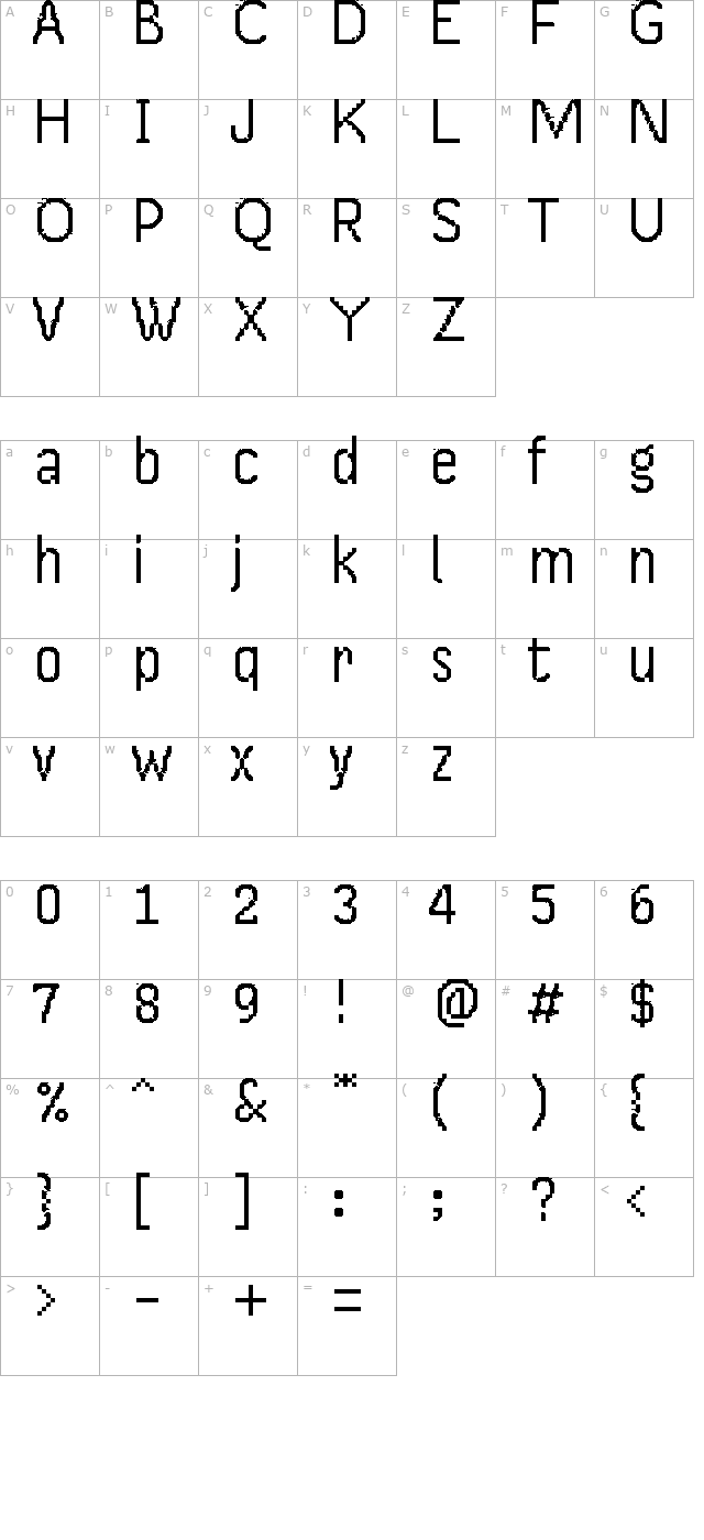 UF Mana-13alt character map