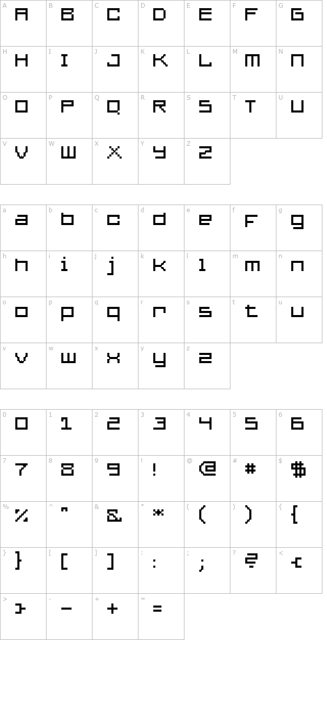 UF PT Ellus Hard character map