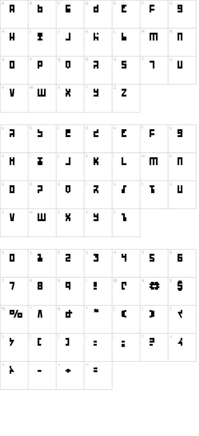 UFO Hunter character map