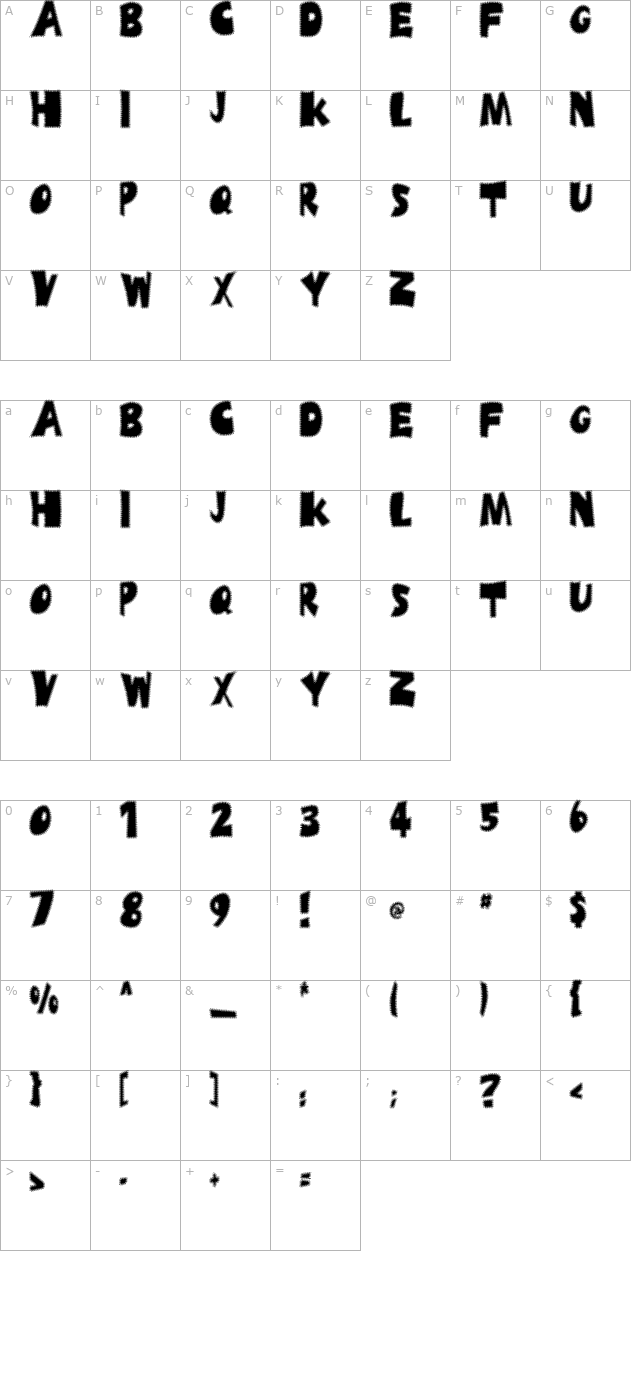 Ufrayd character map