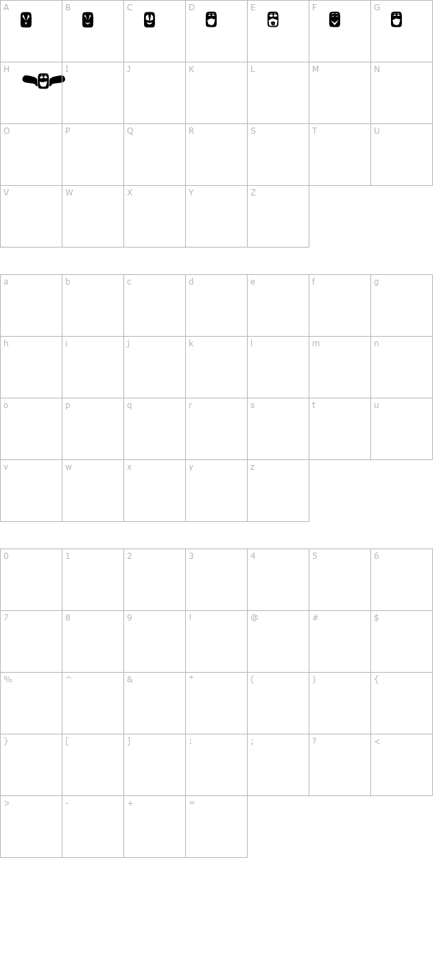 Ugly Faces character map