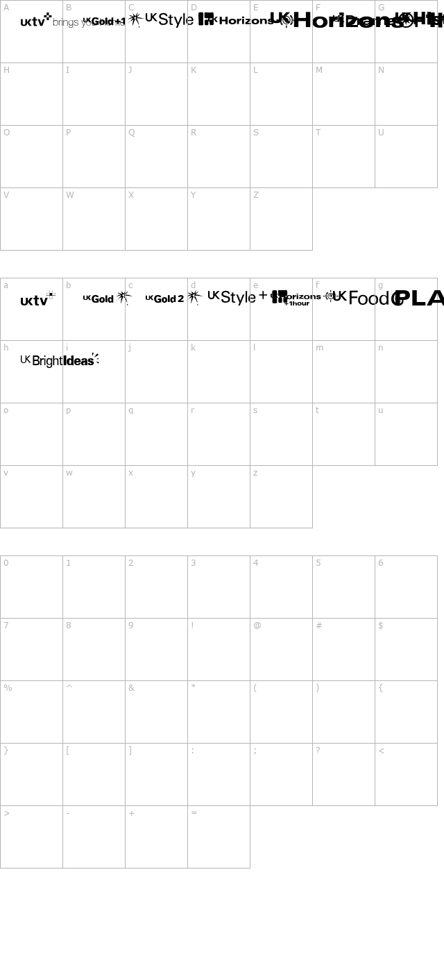 uktv-family-logos character map