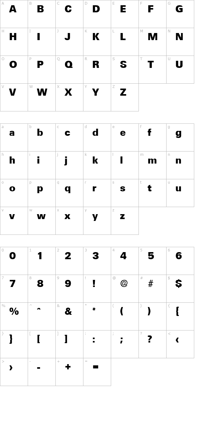 Ultimate-Serial-ExtraBold-Regular character map