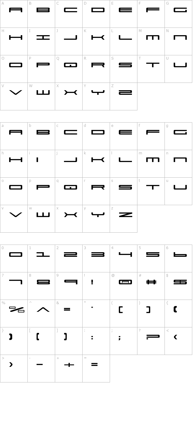 ultra-911 character map