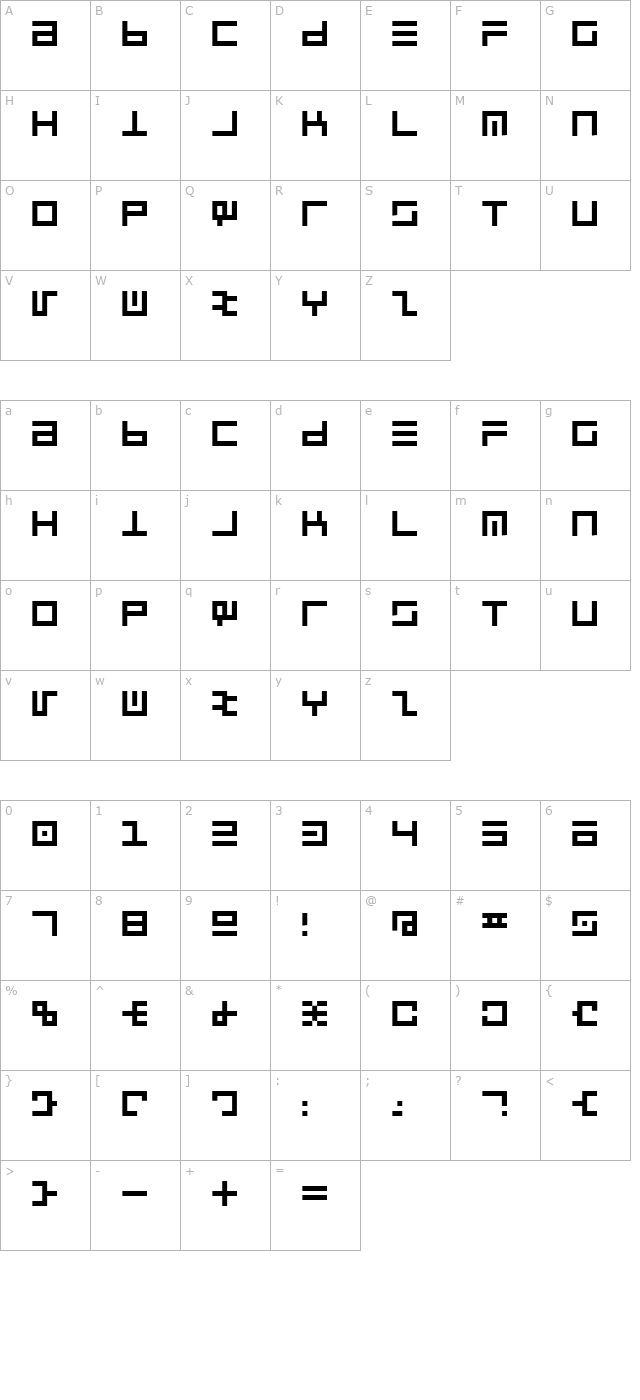 UltraLine Regular character map