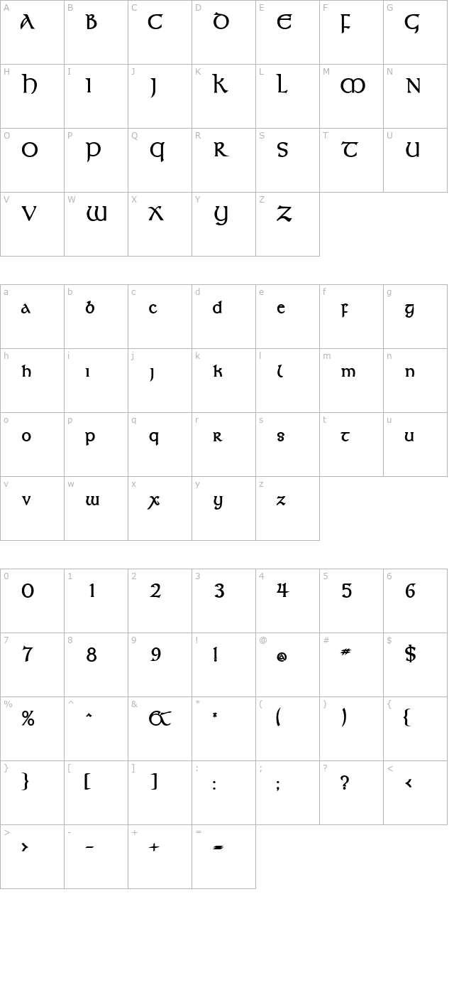 umberssk-bold character map