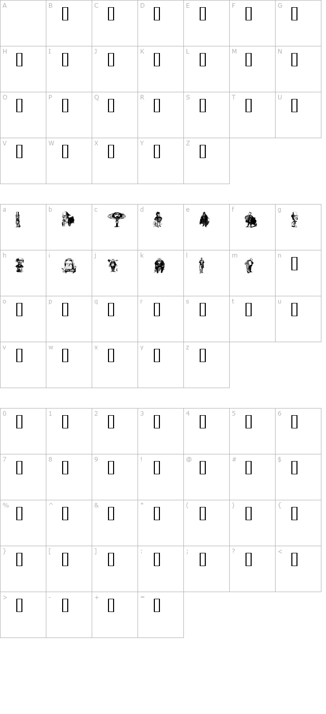 Unca Pale 2 character map