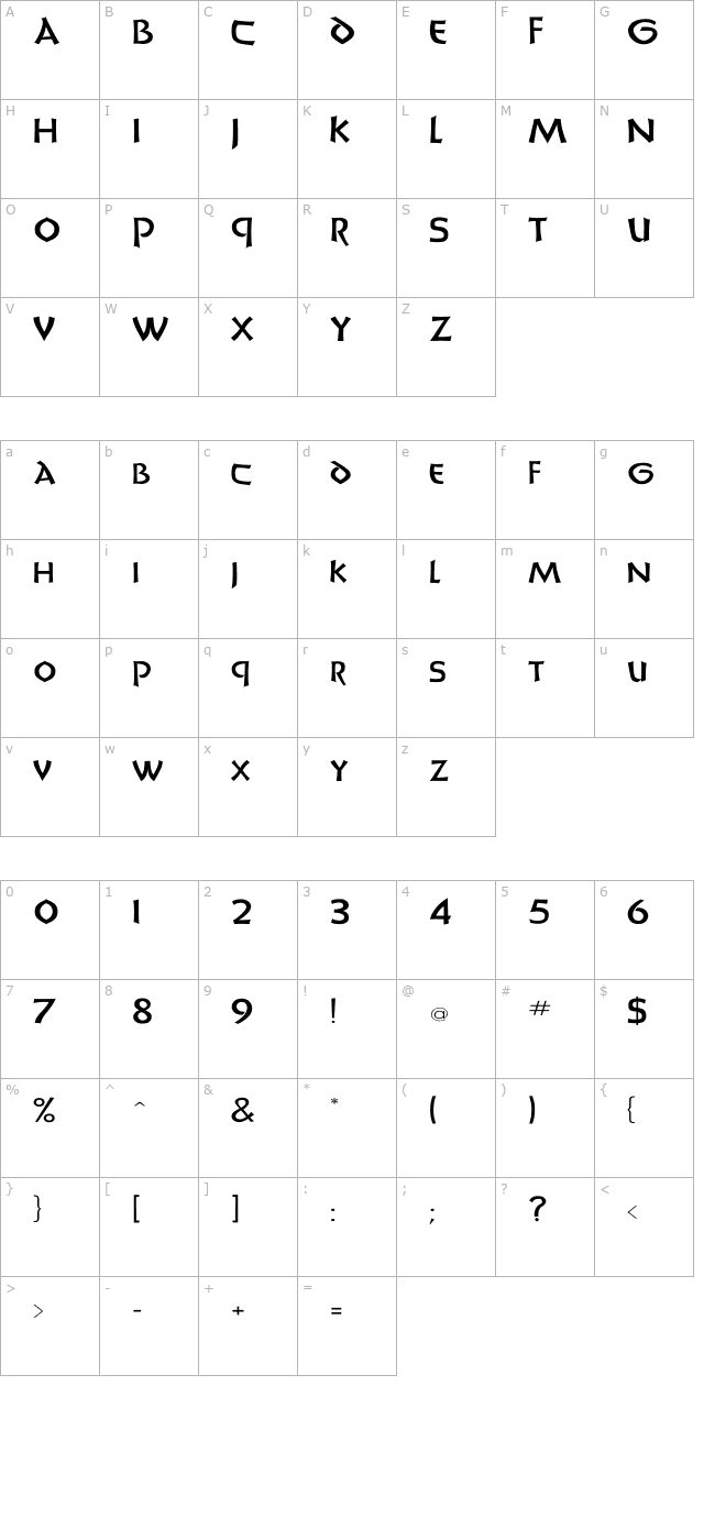 unciadis-wd character map