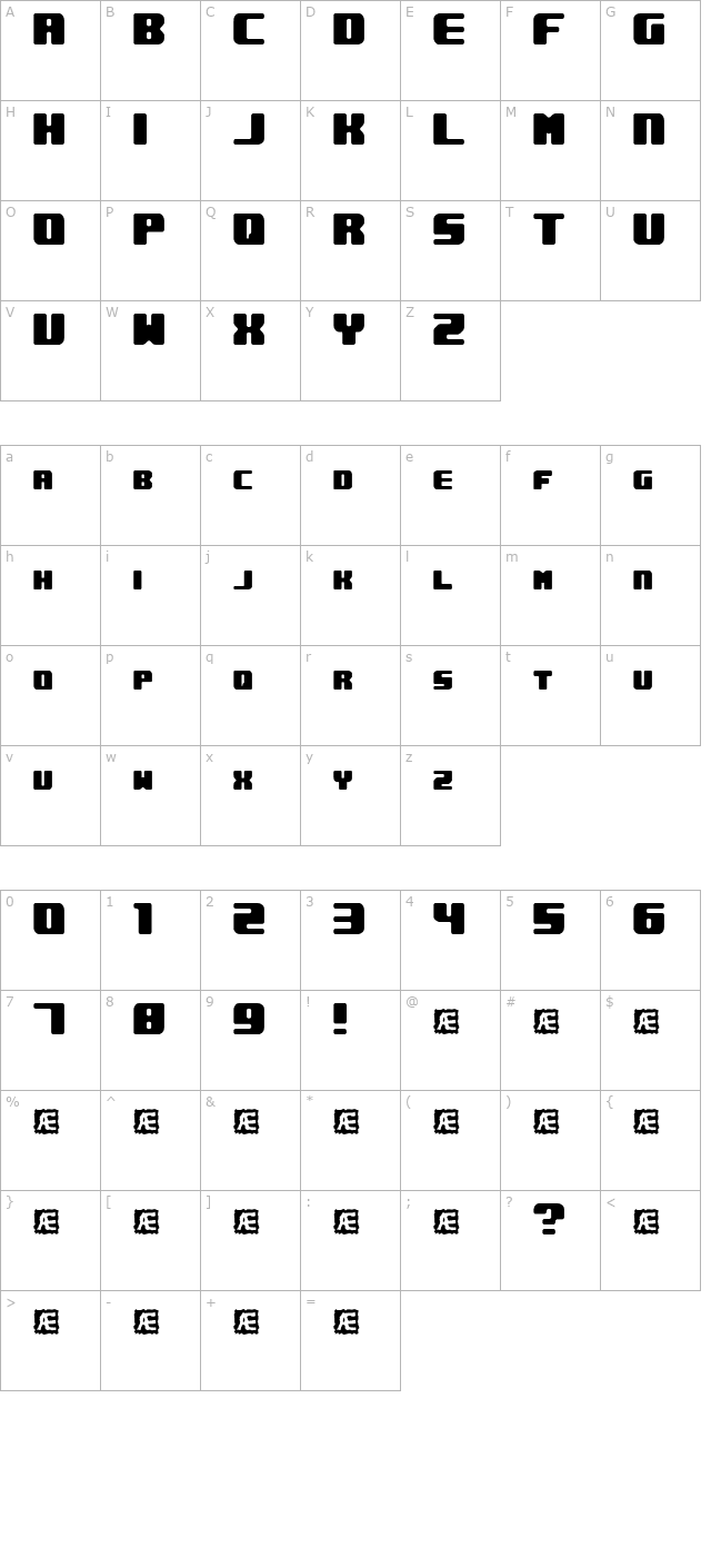 Underwhelmed (BRK) character map