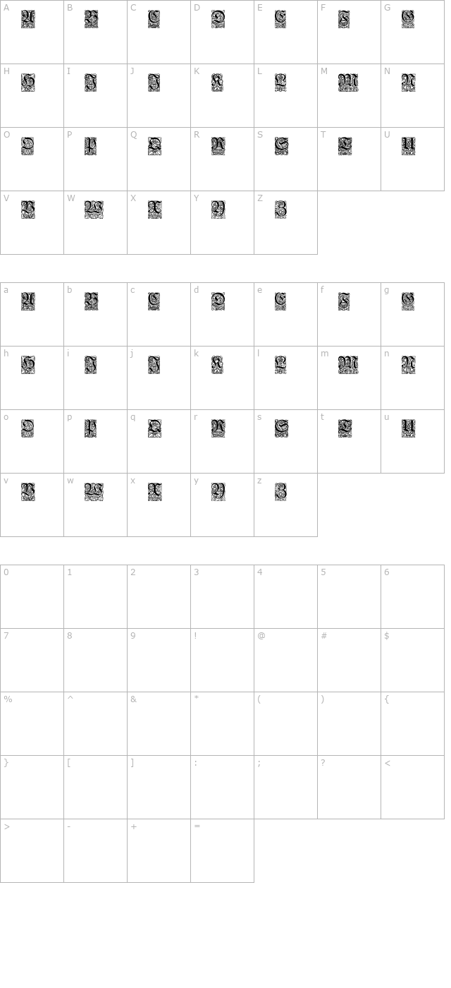 unger-fraktur-zierbuchstaben character map