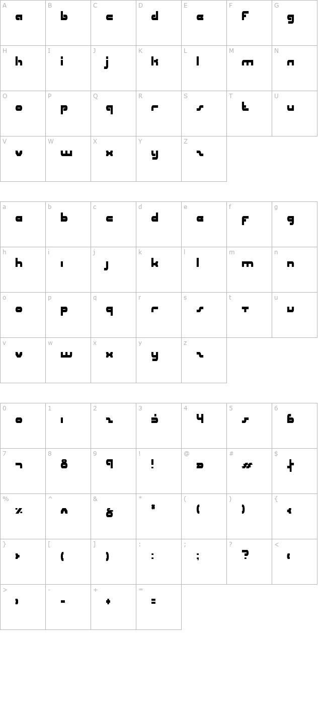 uni-sol-condensed character map