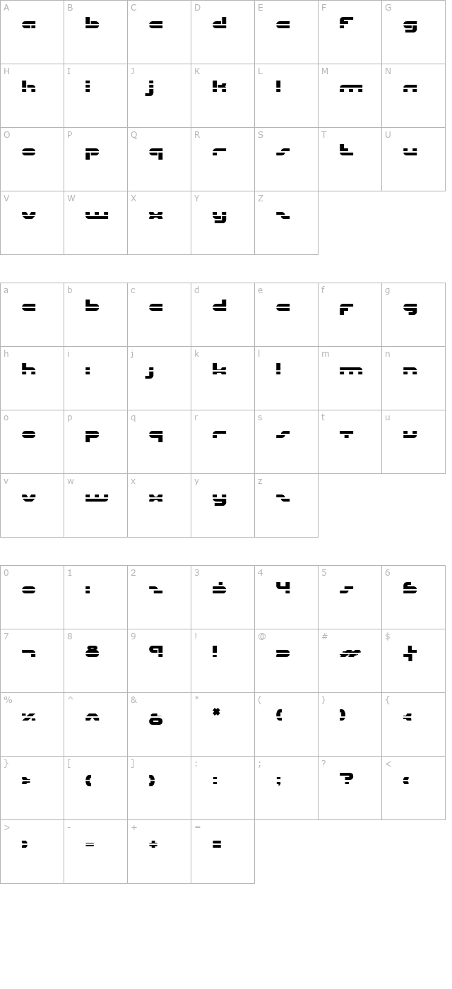 uni-sol laser character map