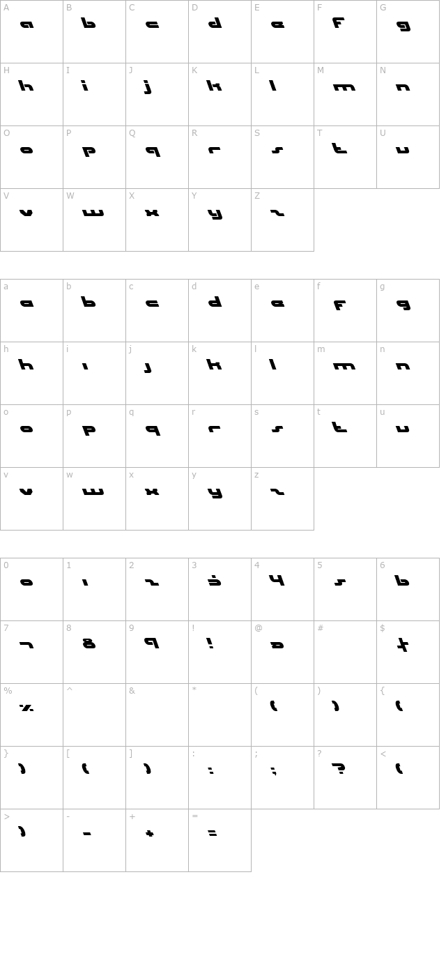 uni-sol-left character map