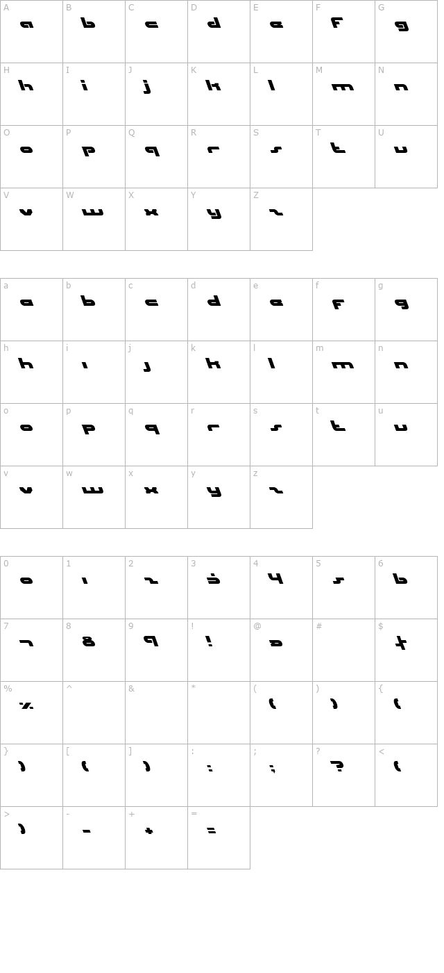 uni-sol left character map