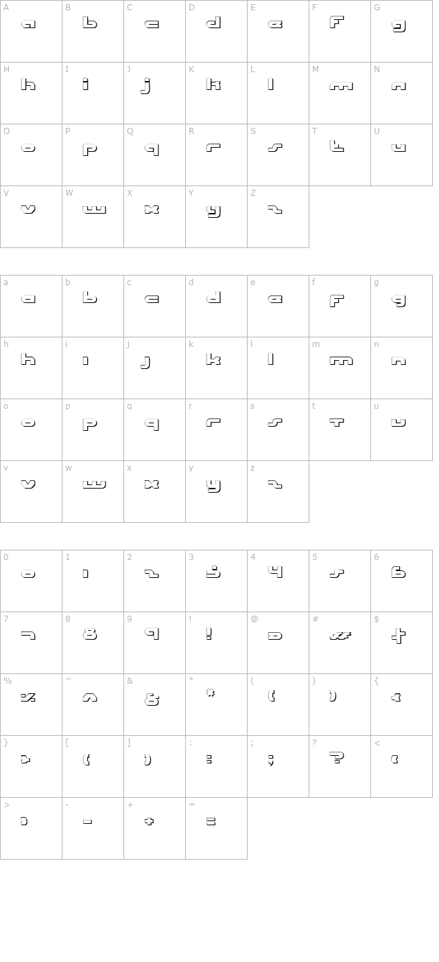 uni-sol outline character map