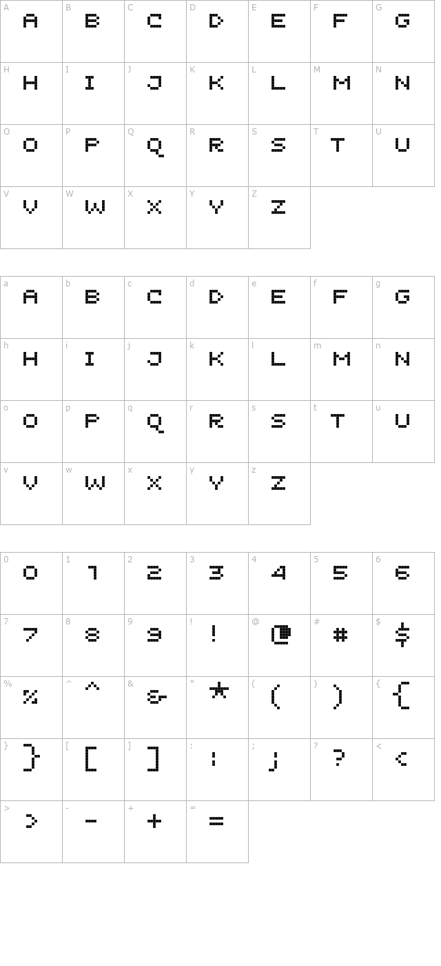 unibody-8-smallcaps character map