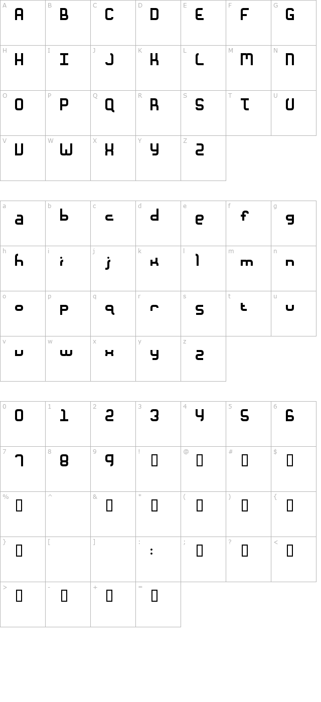 unionform character map