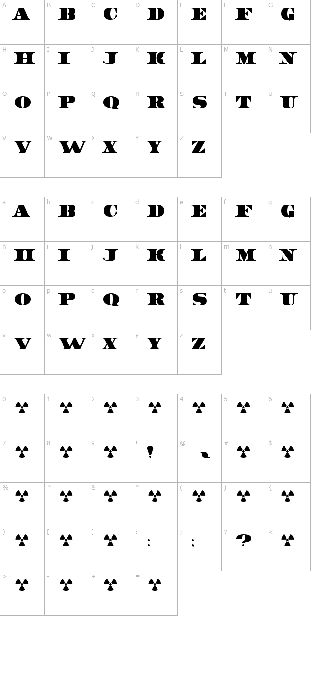 United States character map