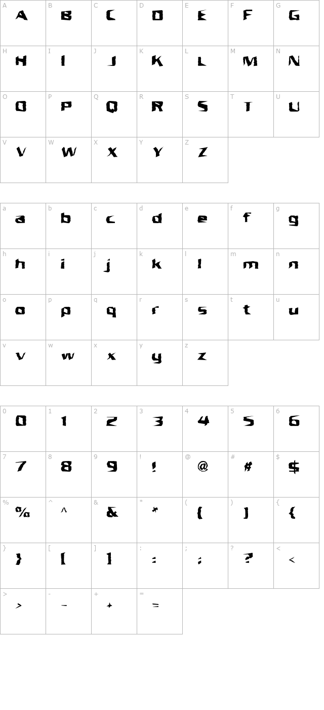 Unresponsive -BRK- character map