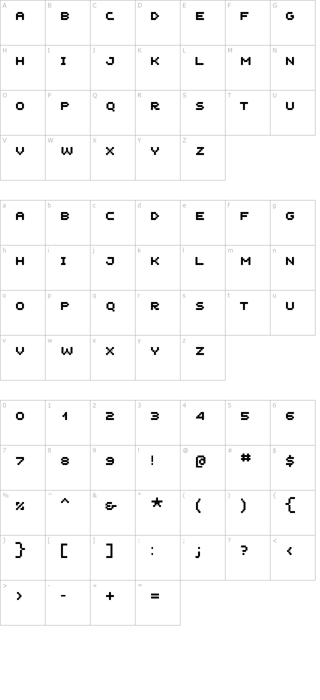 unscreen-mk character map