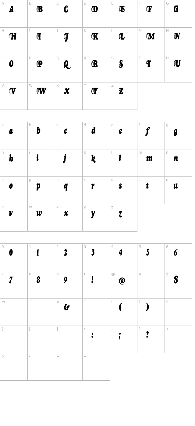 UntitledRegular character map